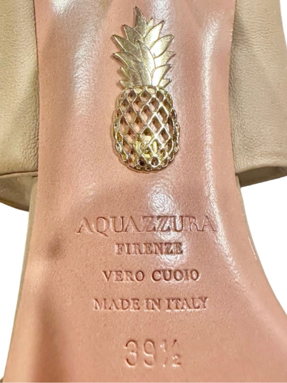 Never Worn Aquazzura Tan Knotted Leather Mule Heels - Picture 5 of 6